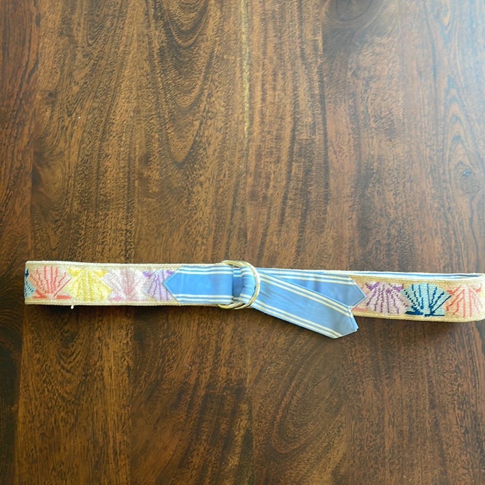 Seashell Needlepoint Belt